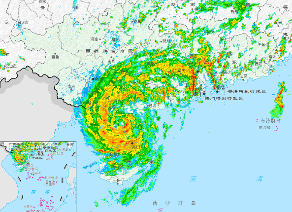 台风“蝴蝶”在广东省雷州市西部沿海二次登陆！持续输出强风雨