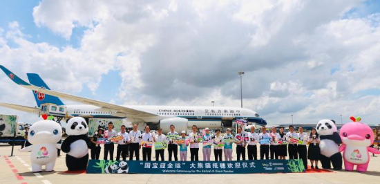 广州动物园新添两只大熊猫“久久”“友友”