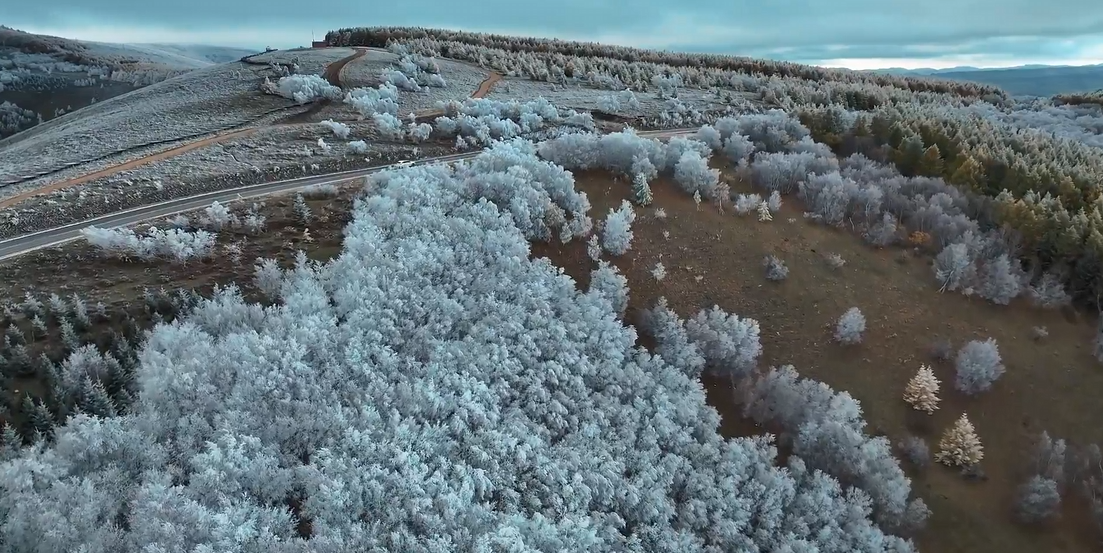 玉树琼花，雾凇映山林 ！克什克腾雾凇是秋天写给大地的诗#自在旅程克什克腾的封面图片