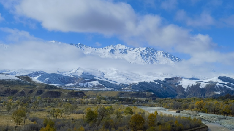 祁连山下秋日邂逅初雪的封面图片